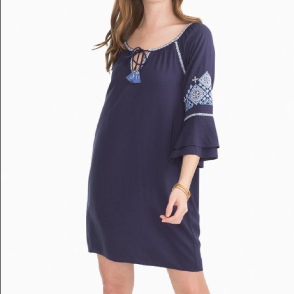 NWT Southern Tide Nautical Navy embroidered dress